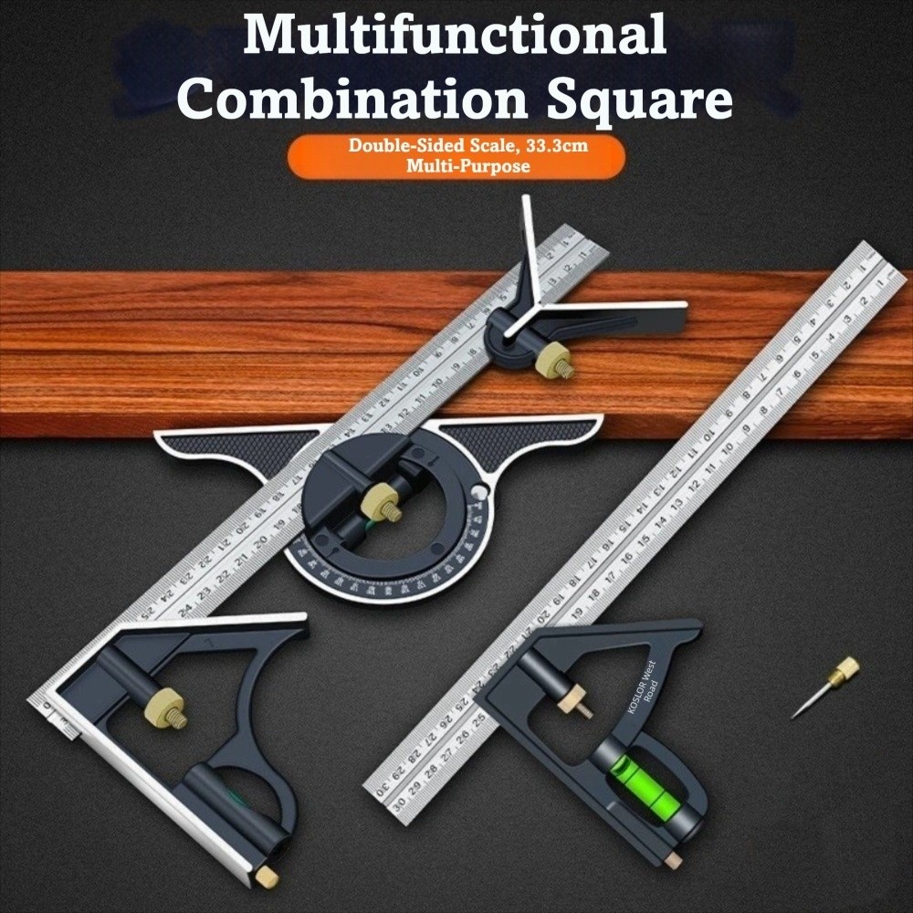 Woodworking For Engineers - Комбинированный угольник-линейка 3-в-1, 300 мм, с