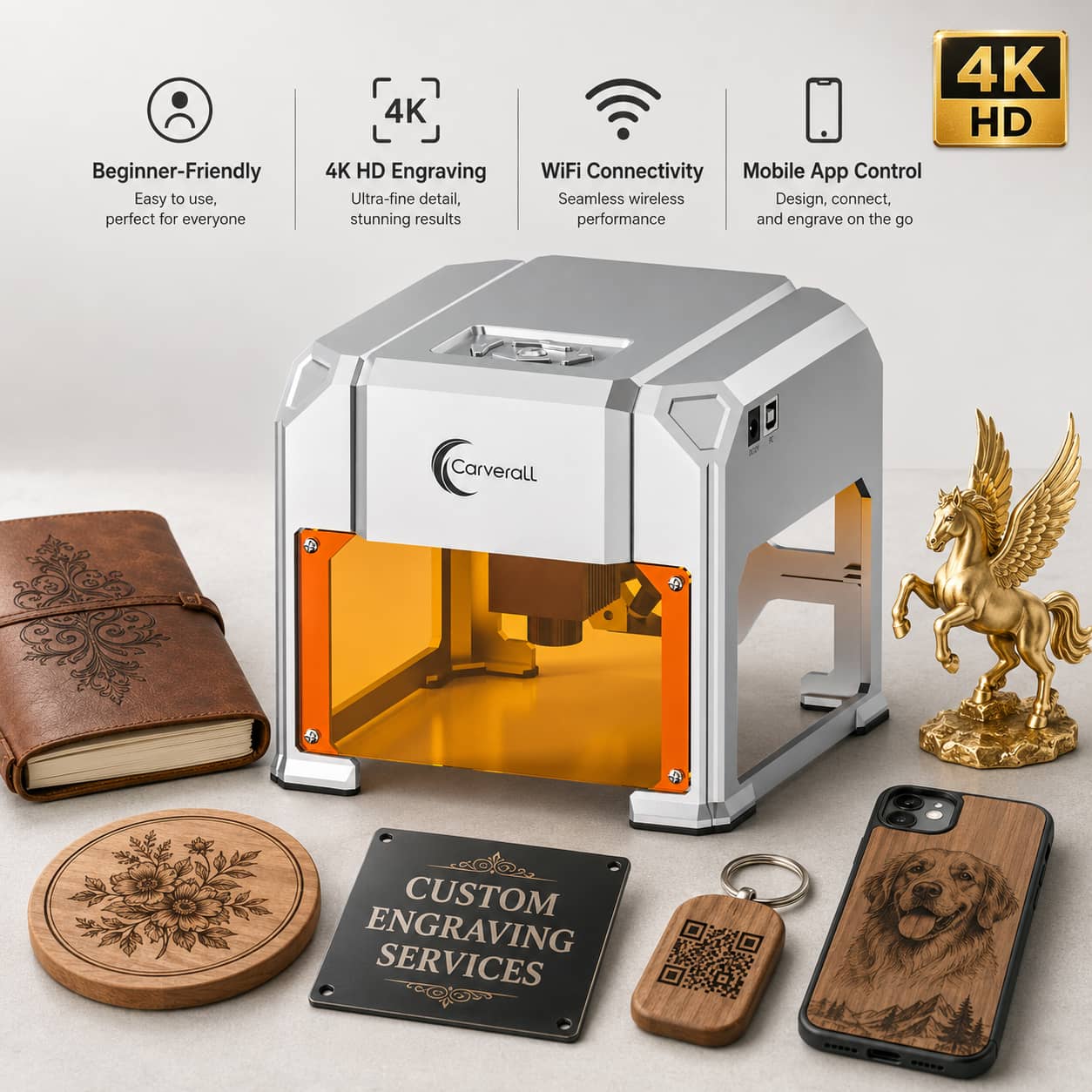 Woodworking Veneer Cutter - Лазерный гравер Carverall, K4 3W, A1