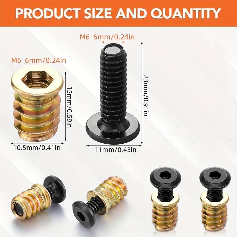 Woodworking Basic Tools - 10 шт., гайки, резьбовые вставки, комбинированный