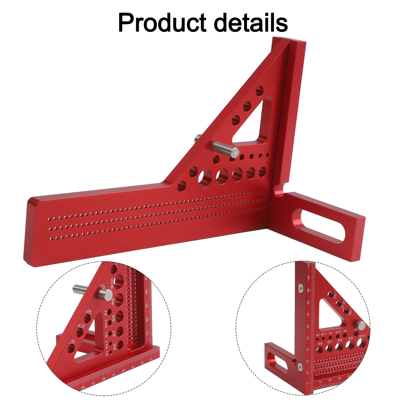 Woodworking For Engineers - Красный 3D-угломер для плотников с разметкой